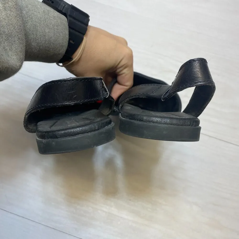 Born Leif Slingback Sandals Women's‎ Size 9.5 M Black Leather Comfort Casual